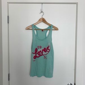 H&M blue vintage-style tank top